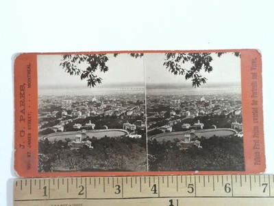 J.G. Parks Montreal From the Mountain Stereoview Antique c1870s
