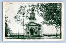 1911. CONG. CHURCH. MILLIS, MASS. POSTCARD A1
