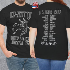 HOT NEW Led Zeppelin 1977 American Tour T-Shirt Double Sides All Sizes