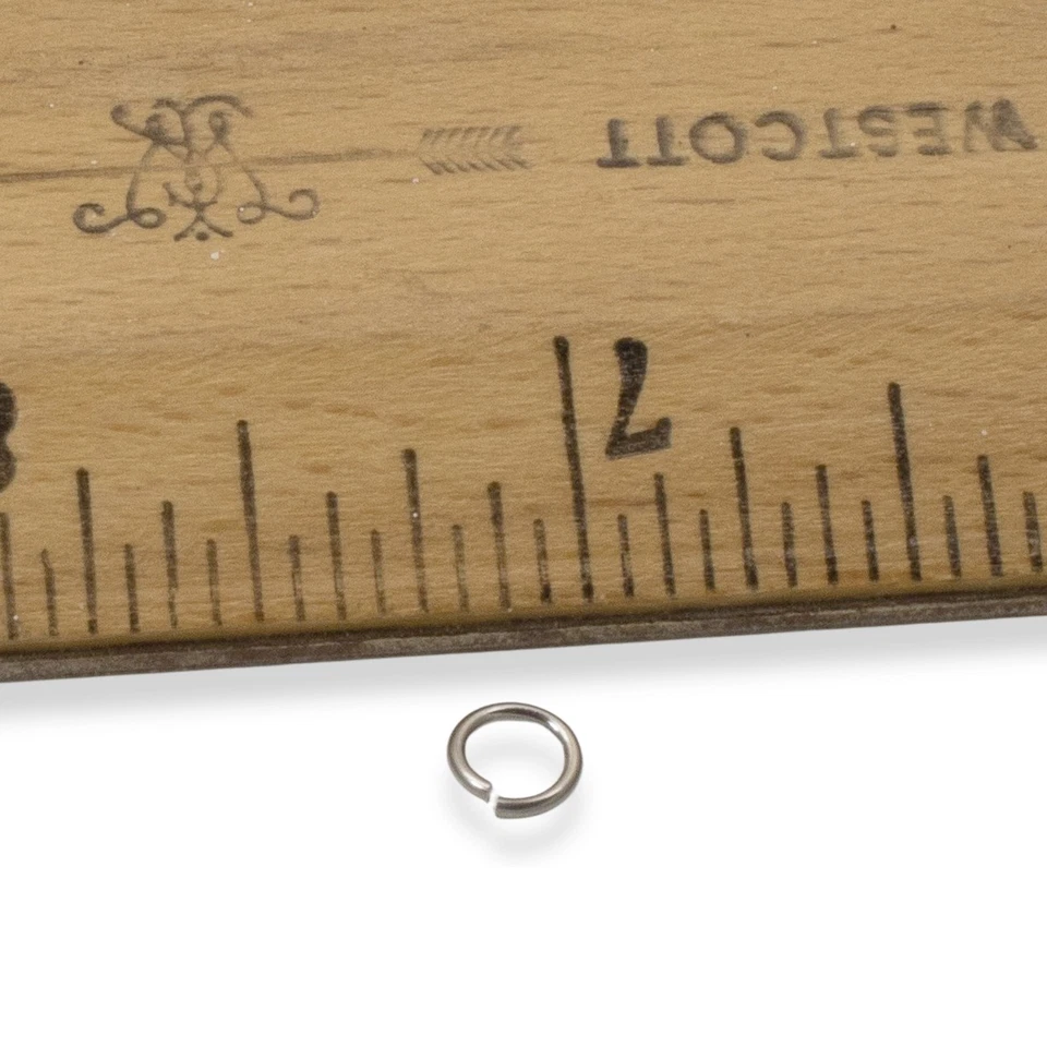 Anillos de salto de niobio grises 5 mm, 20G hipoalergénicos para hacer joyas, paquete de 20 hechos en EE. UU. Foto 3 de 4