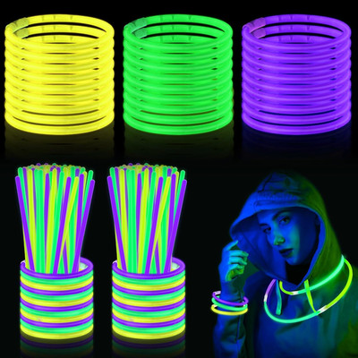 450 Pcs 8'' Mardi Gras Parade Throws Bulk Glow Sticks Light up Glow in the Dark P