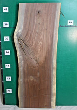 Beautiful Black Walnut Live Edge Slab 45.5"L x 18.25 to 16.5" W x 1.75" T 0812