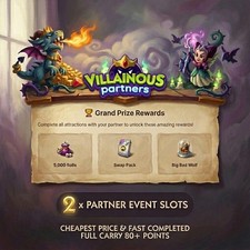 2 x Slot Partners    Monopoly VILLAINOUS Partners Go    Fast Completed-Full Carry