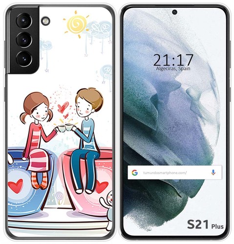 dakanna Custodia Compatibili con [ amsung S21+ Plus 5G ] sfondo Trasparente con Disegni [ Gufo I Love Music ] in Morbida Silicone TPU Flessibile, Shell Case Cover in Gel per Smartphone
