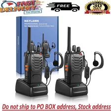 2 Pack Set Long Range Walkie Talkie Two Way Radio W Battery Charger & Earpieces