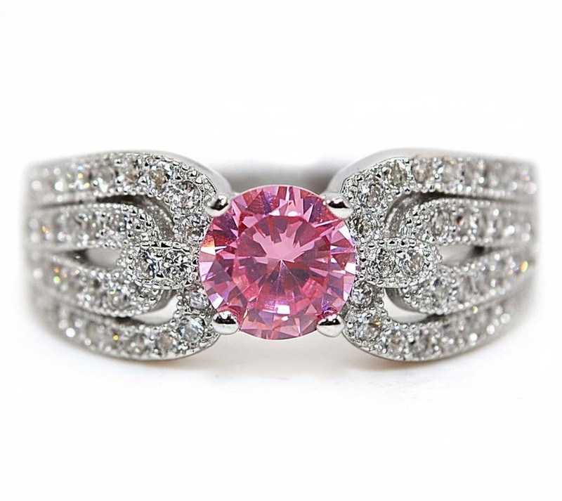 1CT Heat Treated Pink Topaz 925 Sterling Silver Ring Jewelry Sz 7 MM5-4