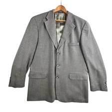 Vintage Bachrach Blazer Mens 46 Green Silk Wool Made In Canada Sport Coat Jacket