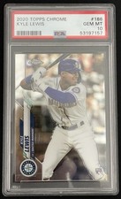 2020 Topps Chrome Kyle Lewis RC #186 PSA 10 GEM MT Mariners Rookie Baseball Card. rookie card picture