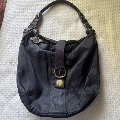 Kipling Hobo Slouch Black Shoulder Bag Monkey Charm GUC