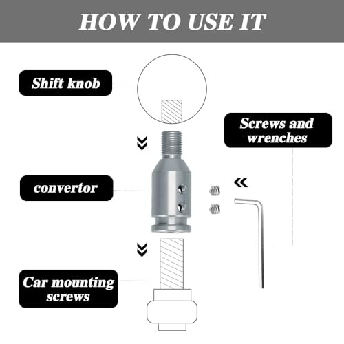Automatic Manual Shifter Knob, Aluminum Shift Knob, Car Shift Knob Adapter, - Picture 2 of 7