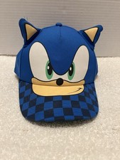 SONIC The Hedgehog Youth hat SEGA One Size 3D ears Blue Checkerboard Bill