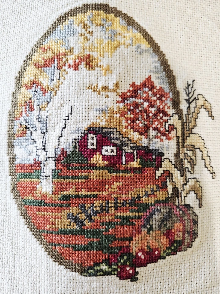 Fall~Harvest~Autumn~Unfinished Cross Stitch Project No Floss No Pattern - Image 4 of 4