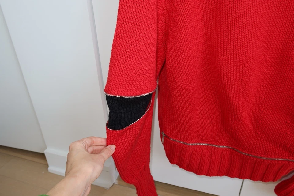 **Suéter ALEXANDER MCQUEEN rojo vibrante con detalle de cremallera - usado solo un par de veces** Foto 4 de 4