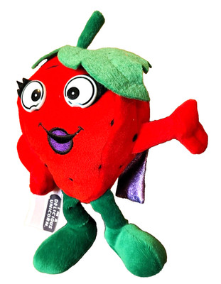 Nutra Fruit Heroes Strawsome Strawberry Stuffed Plush Toy Vintage 1990s NEW Tag