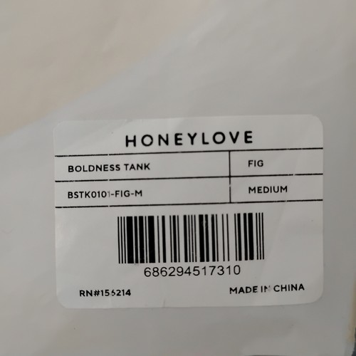 Honeylove Boldness Tank Fig Color Black Trims Size Medium NWT 360° Compression - Picture 9 of 9