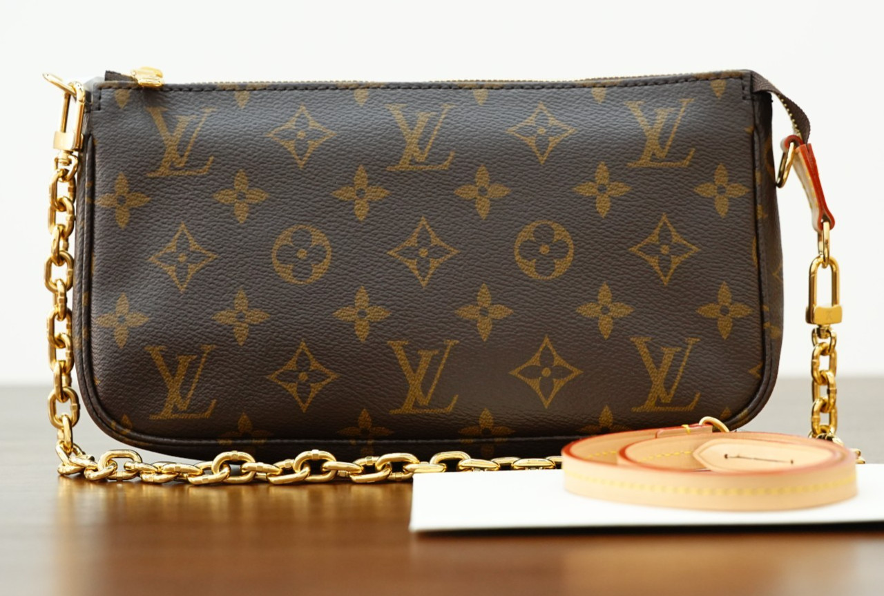 Louis Vuitton Monogram Pochette Accessories Chain Shoulder bag Brand NEW