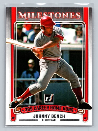 Johnny Bench #10 — 2025 Panini Donruss Milestones baseball card