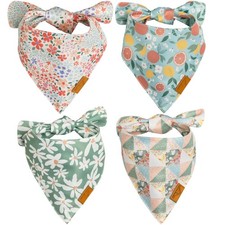 Spring Dog Bandanas - 4 Pack Taylor Set  Premium Durable Adjustable Polyeste...