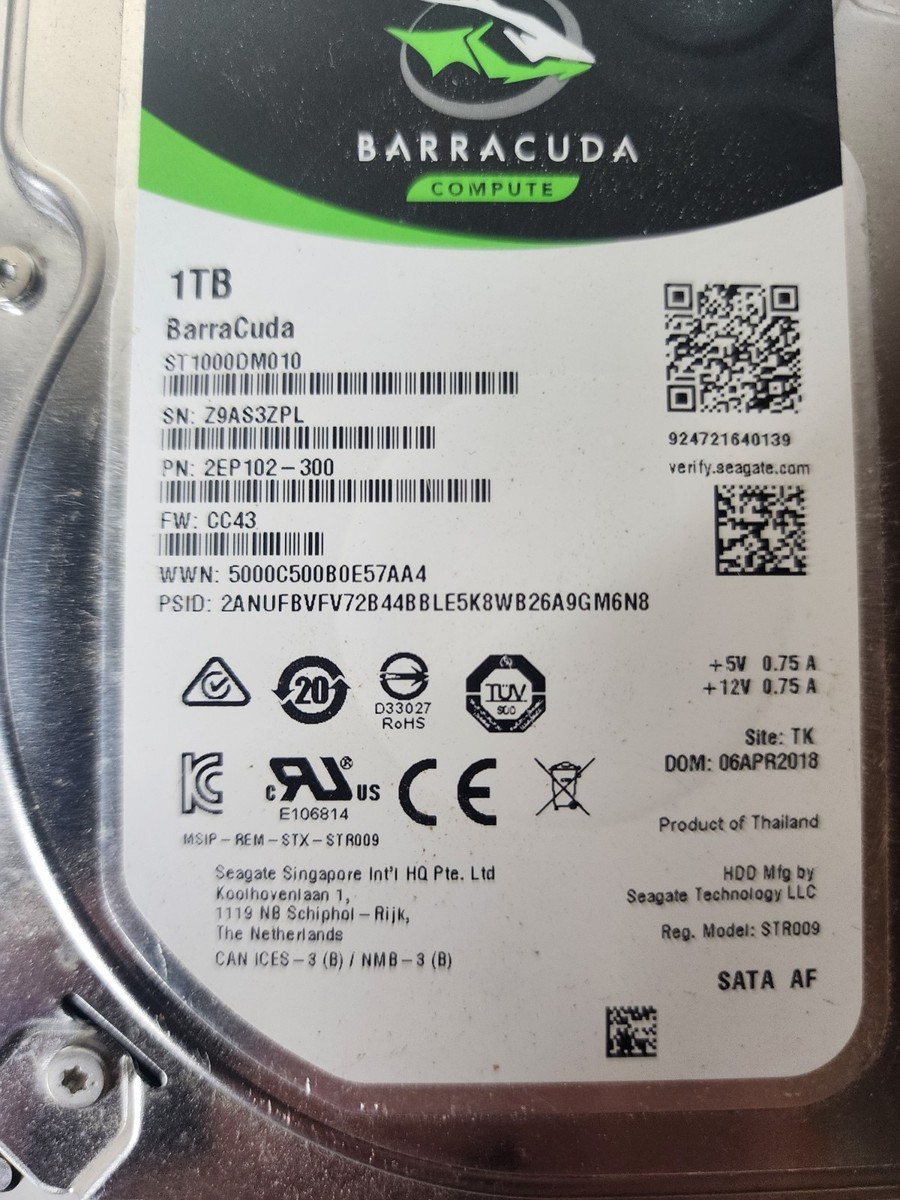 ST1000DM010 Seagate BARRACUDA 1TB 7.2K RPM 6Gb/s 3.5