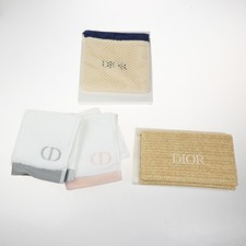 CHRISTIAN DIOR 3Set Novelty Towel Mesh Drawstring Canvas Pouch White 02KC451