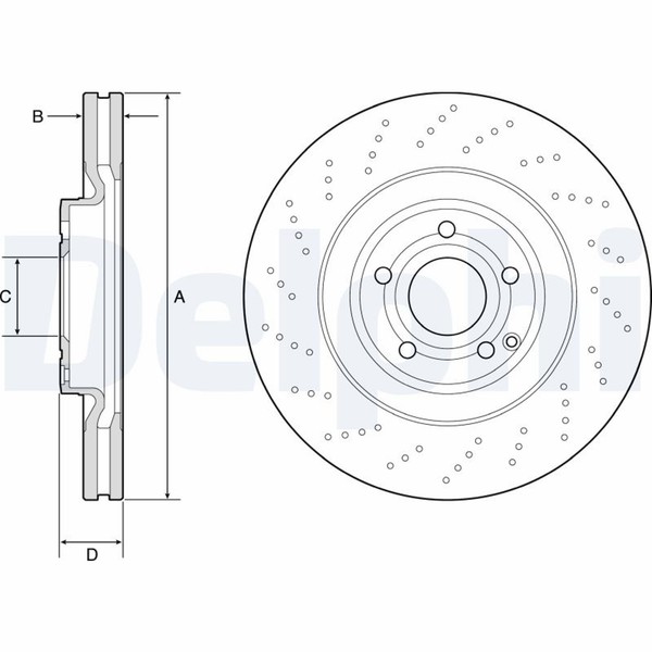2X Bremsscheibe Delphi BG9192C FüR CLS C218 Mercedes Shooting Brake X218 350 218-image