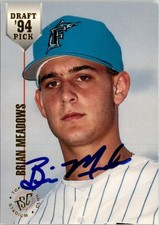 Brian Meadows 1994 Topps Stadium Club Draft Picks Auto RC #37 B Florida Marlins