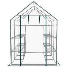 Mini Walk-in Greenhouse 8-Shelf Indoor Outdoor Plant Gardening Green House