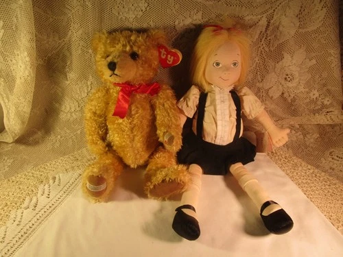 VTG. 1992 TY 16" BEAR+ 2006 m.a. ELOISE DOLL-GOOD CONDITION