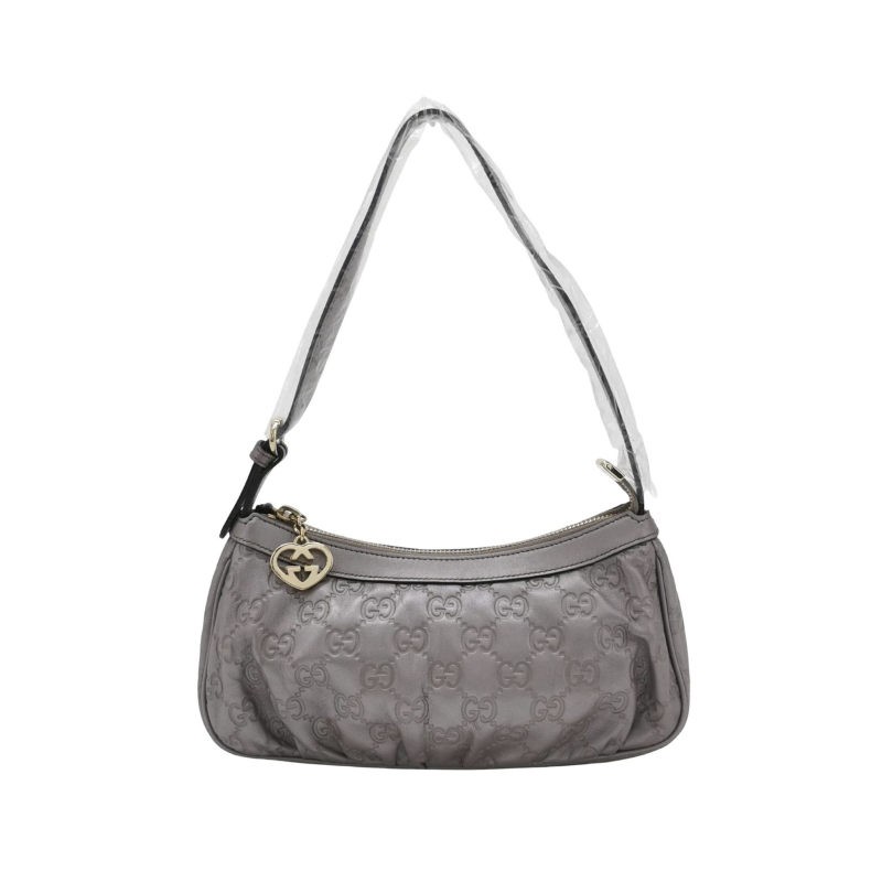 Gucci Guccissima Small Lilac Grey Cow Leather Single Shoulder Bag US Ship