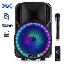 beFree Sound 12 Inch Bluetooth Rechargeable Portable PA Party Speaker with React