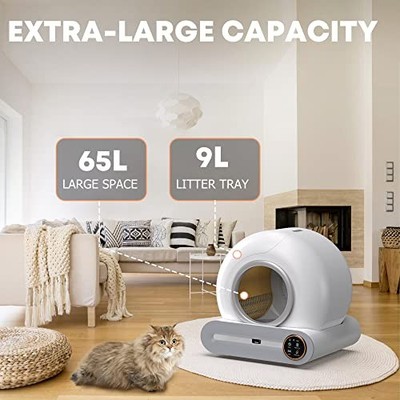 Freefa 2023 Automatic Self Cleaning Cat Litter Box, 65L+9L Large Capacity