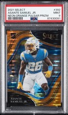 2021 PANINI SELECT NEON ORANGE PULSAR PRIZM #392 ASANTE SAMUEL JR. 2/7 PSA 9