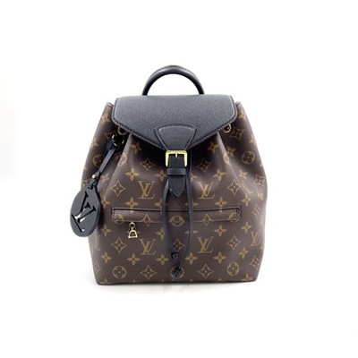 LOUIS VUITTON Montsouris NM PM monogram RFID-enabled Backpack Brown black
