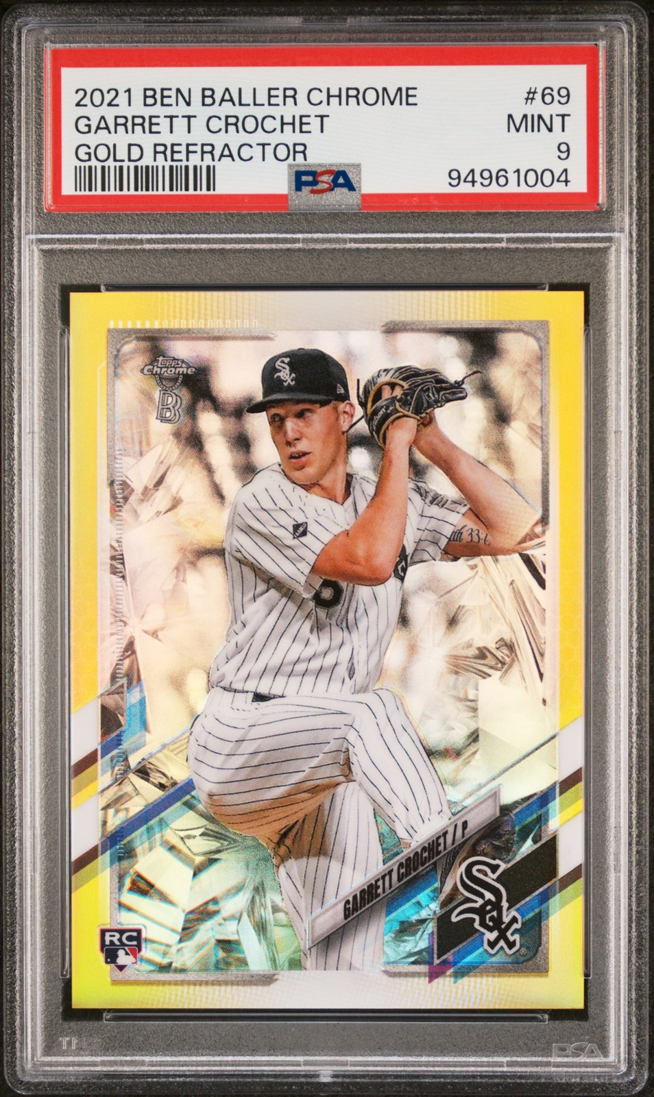 2021 TOPPS CHROME BEN BALLER #69 GARRETT CROCHET ROOKIE RC 22/50 PSA 9