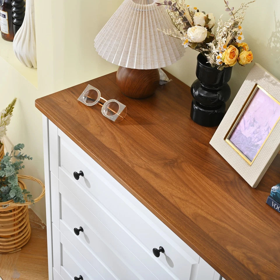 Modern White Dresser with Wide Drawer,Wood Storage Cabinet for Hallway, Entryway - Image 3 of 4
