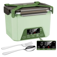 Cordless Electric Lunch Box, 1.2L Self Heating Lunch Box Battery Powered with...
