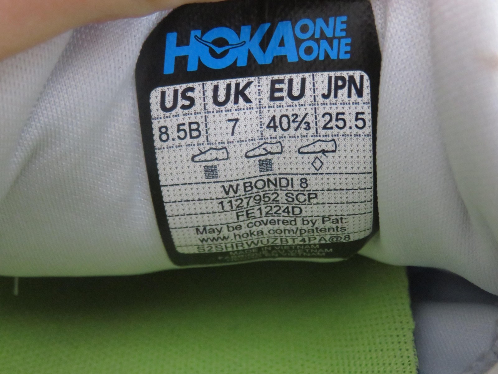 Hoka One One Bondi 8 Shoes Womens Size 8.5 Blue Running Gym Sneakers Cushioned thumbnail 10