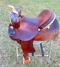 Riders Choice 16” Western Barrel Racer Saddle Tooled Leather Pleasure Trail USA