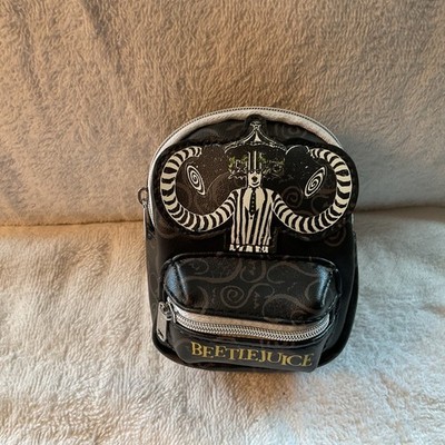 Beetlejuice Mini Belt Backpack /Keychain Black Buckle Down -Warner Bros 5''