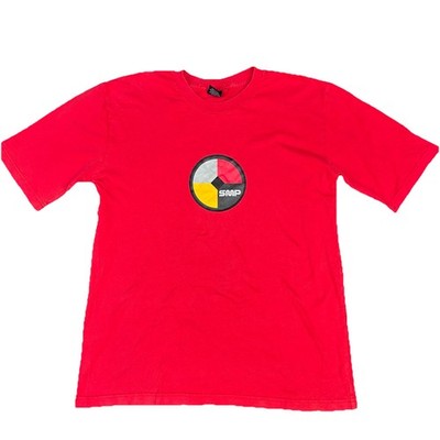 S.M.P SMP Logo Graphic T Shirt Red Short Sleeve Streetwear Mens Med Y2K Skate