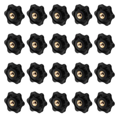 TIESOME 20 Pack 1/4-20 T track knob threading is 1/4 inch in diameter, Black