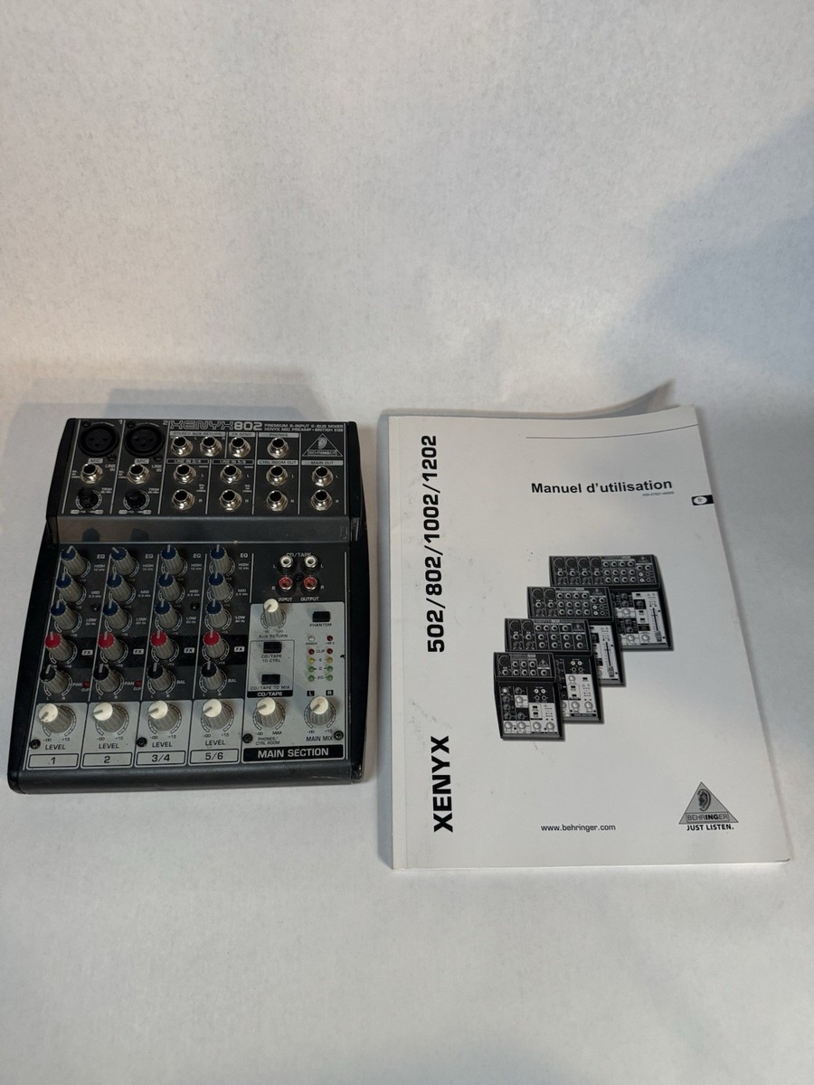 Behringer Xenyx 802 8-Channel Analog Mixer - NO POWER CABLE With