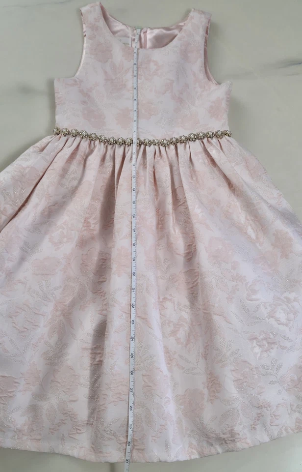 Vestido Floral Jacquard Rosa Rubor Princesa Americana Niñas Talla 10 Usado en Excelente Condición Precioso Foto 4 de 4
