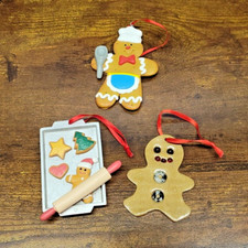 Lot of 3 Gingerbread Man Christmas Ornaments