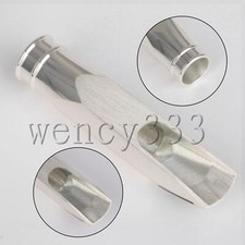 Silver Plated Sax Mouthpiece for Eb Alto Saxophone 9 with PU Leather Clip Cap