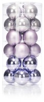 24X Weihnachtskugeln, Christbaumkugeln Aus Echtem Glas FüR Weihnachten, Flieder