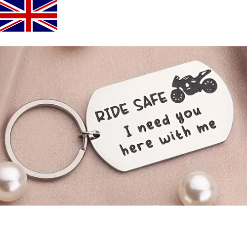 Schlüsselanhänger Ride Safe I Need You Here With Me Biker Geschenk für Sie UK - Bild 1 von 2