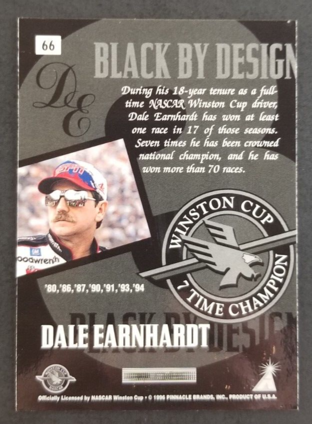 Dale Earnhardt Sr. 1996 Pinnacle Zenith NASCAR Racing Card #66 (NM