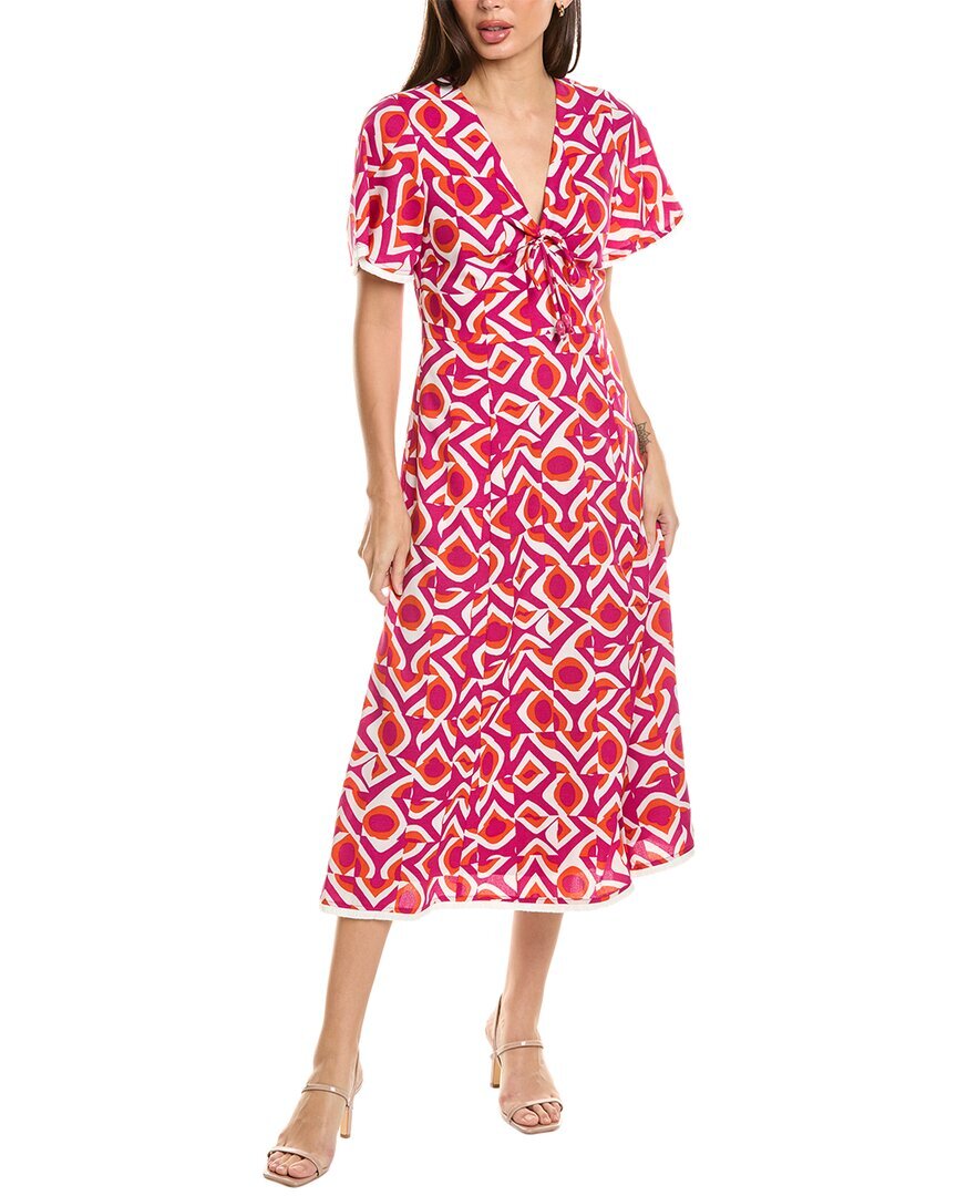 Женское миди-платье с подтяжкой на лифе Tahari Asl фиолетового цвета 12