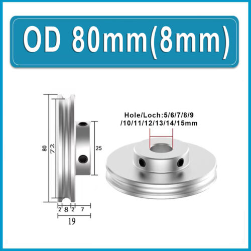 Alu PU Einzelner Rillenriemenscheibe Antriebs Riemenscheibe Ø20-80mm Loch 5-15mm - Bild 222 von 232